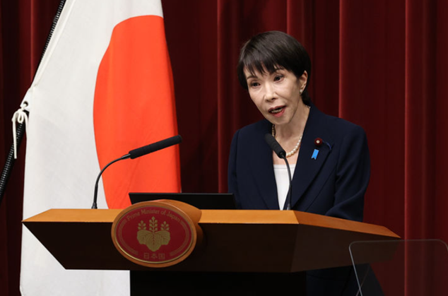 다카이치 사나에 일본 총리가 지난달 19일 도쿄 총리 관저에서 기자회견하고 있다. ⓒAP/뉴시스