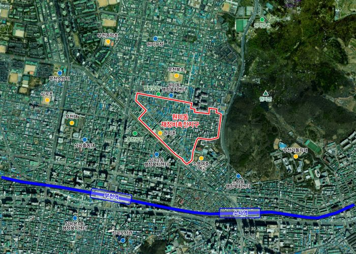 부천 원미동 재정비촉진지구 위치도ⓒ