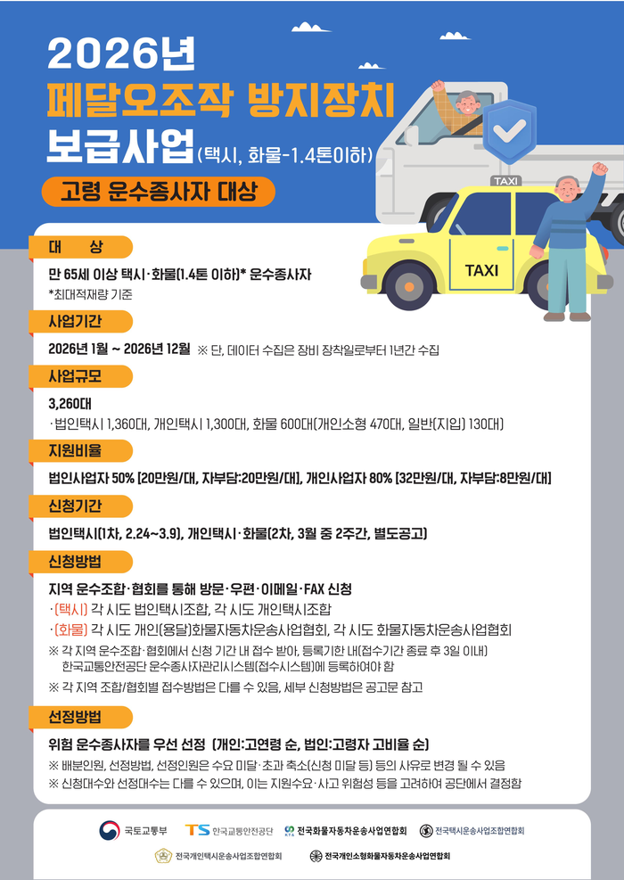 페달 오조작 방지장치 보급사업 포스터. ⓒ국토교통부