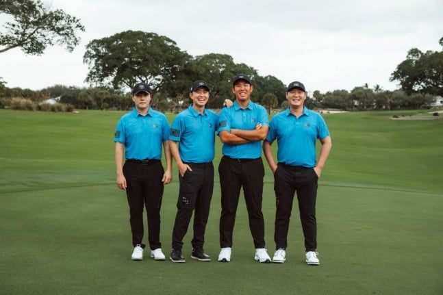 김민규(왼쪽부터)-송영한-안병훈-대니 리로 구성된 코리안 골프 클럽. ⓒ LIV 골프