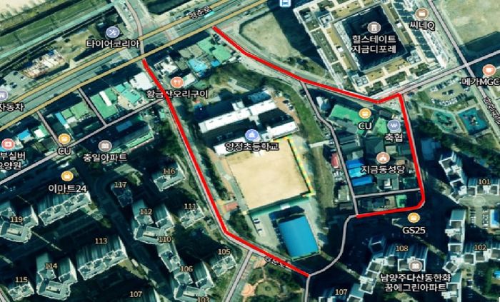 양정초 통학로 전선 지중화 현장 위치도ⓒ