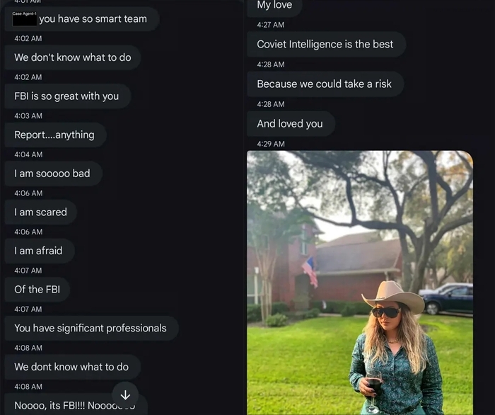 러시아의 지시를 받고 미국에서 포섭 활동을 펼친 노마 자루비나가 미국 연방수사국(FBI) 요원에게 보낸 메시지. 사진=미국 뉴욕 남부 지방 검찰청
