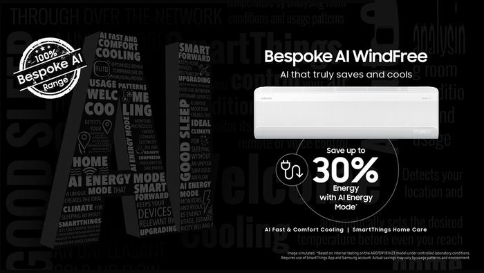 삼성전자 인도 법인이 공개한 2026년형 무풍 에어컨. 에너지를 최대 30% 절감할 수 있다는 점이 특징이다.