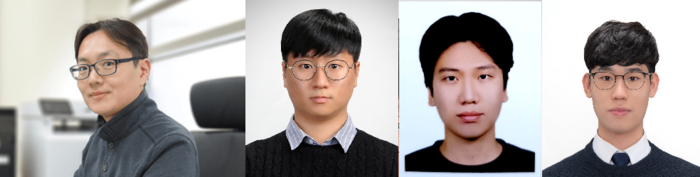 왼쪽부터 김종민 교수, 신우섭 통합과정생, 박동원·허태양 통합과정생(공동 제1저자)