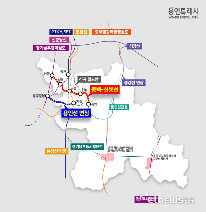 용인시 추진 철도 사업 조감도.