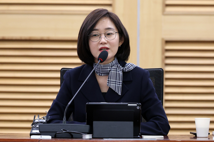 진보당 김재연 상임대표가 11일 국회 의원회관에서 열린 기자간담회에서 모두발언을 하고 있다. 연합뉴스