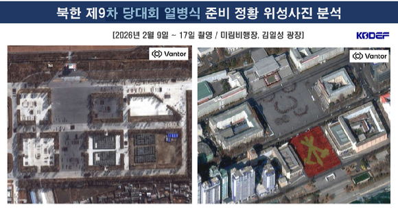 

<figure>” /><figcaption>
<figure></figcaption></figure>
<p>[アイニュース24 チョ・ジョンフン記者] 北朝鮮は19日から第9回労働党大会を開始した中、平壌一帯で約1万2000人の大規模な兵力を動員して閲兵式を準備中である状況が高解像度の衛星写真を通じて確認された。</p>
<p>国会国防委員会所属の国民の力ユ・ヨンウォン議員は20日、バンター（Vantor・旧マクサテクノロジーズ）社から30cm級の高解像度商業衛星写真の提供を受け、（社）韓国国防安保フォーラム（KODEF）が分析した内容を初めて公開した。</p>
<p>KODEF衛星写真の精密分析結果によると、現在平壌ミリム飛行場の演習場には約1万2000人の兵力が集結し、大規模な予行演習を進行中であることが確認された。</p>
<p>衛星写真には1個小隊当たり約300人規模で構成された多数の兵力が列を揃えて行進する練習の様子が鮮明に捉えられた。ただし、ミリム飛行場内の格納庫周辺ではまだ大型装備の移動痕跡は確認されていない。</p>
<p>シン・ジョンウ KODEF事務総長は「現在は兵力中心の予行演習が進行中」とし、「機甲及び移動式ミサイル発射台などの戦略兵器の集結は順次進められると推定される」と述べた。</p>
<p>金日成広場一帯では労働党の旗を大規模な群衆カードセクションで練習している様子と儀仗隊の軍舞訓練の様子まで鮮明に識別された。</p>
<p>ユ議員は「今回の第9回党大会の閲兵式は前回の8回大会を上回る大規模な兵力と装備が動員されると予想される」とし、「特にロシアなどの外国の高官を大挙招待し、北朝鮮・ロシア軍事協力などの密接な関係を対内外にあからさまに誇示する武力誇示の場になるだろう」と述べた。</p>
</div>
		</article>
		<!-- 기사뷰 뉴스 하단 AD -->
		<article class=