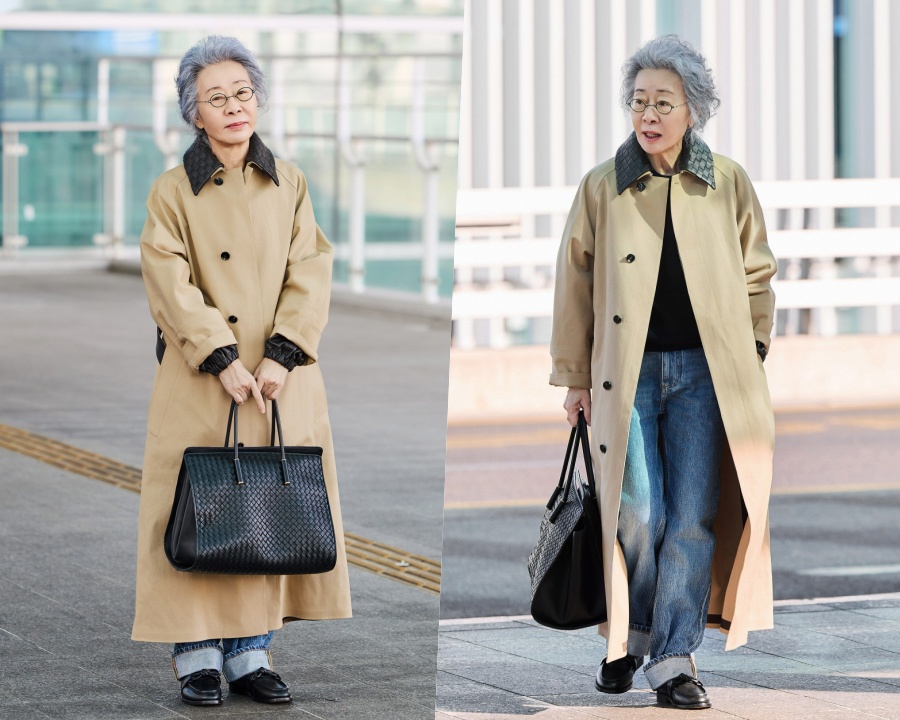 윤여정 공항패션 / 사진 : 보테가 베네타 제공