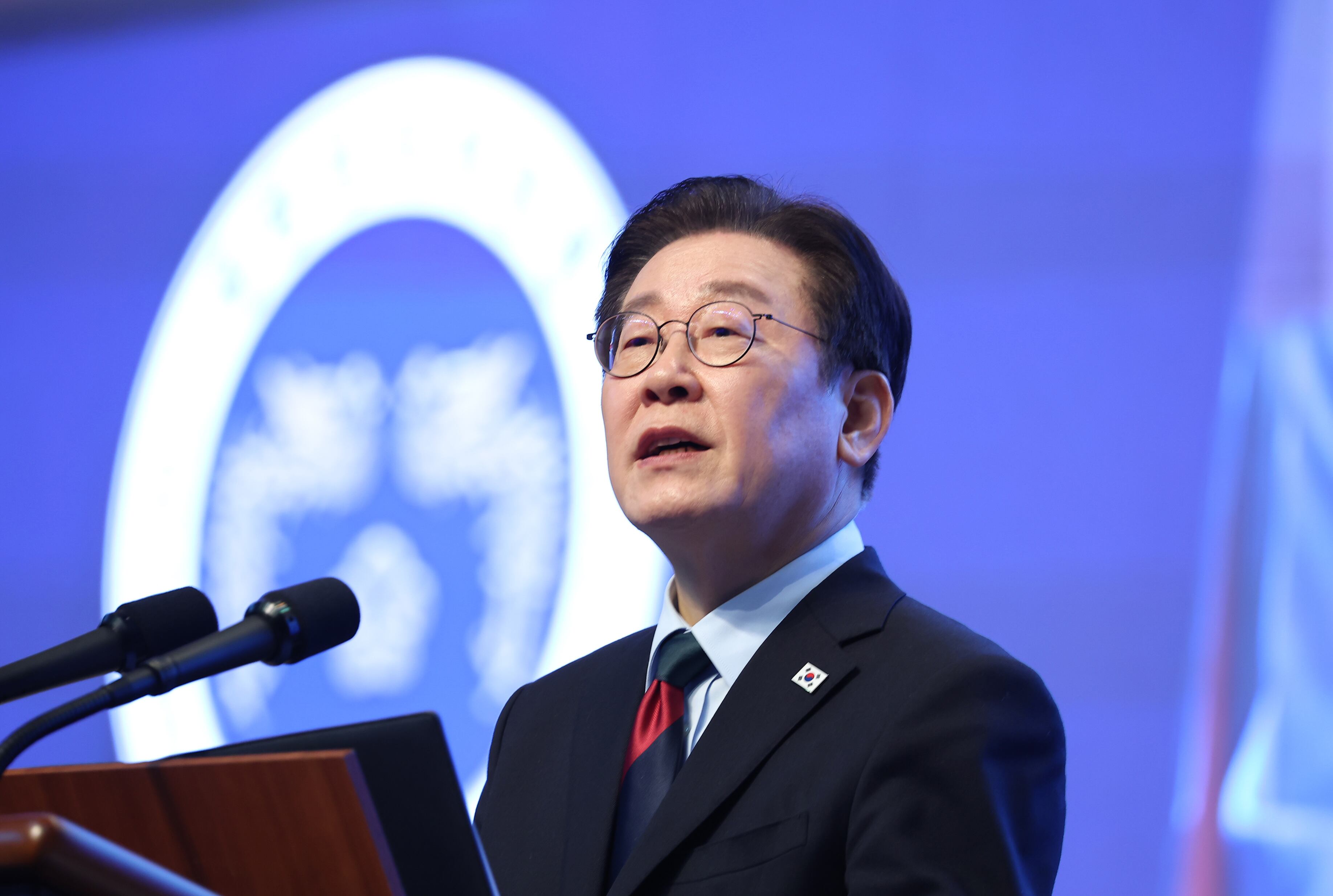 이재명 대통령이 지난 20일 대전 유성구 한국과학기술원(KAIST)에서 열린 학위수여식에서 축사하고 있다./뉴스1