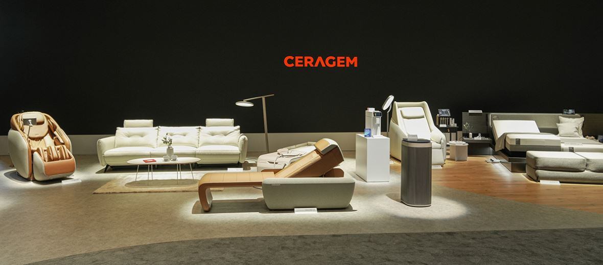 세라젬 제품이 CES 2025 전시관에 전시되고 있다./세라젬 제공