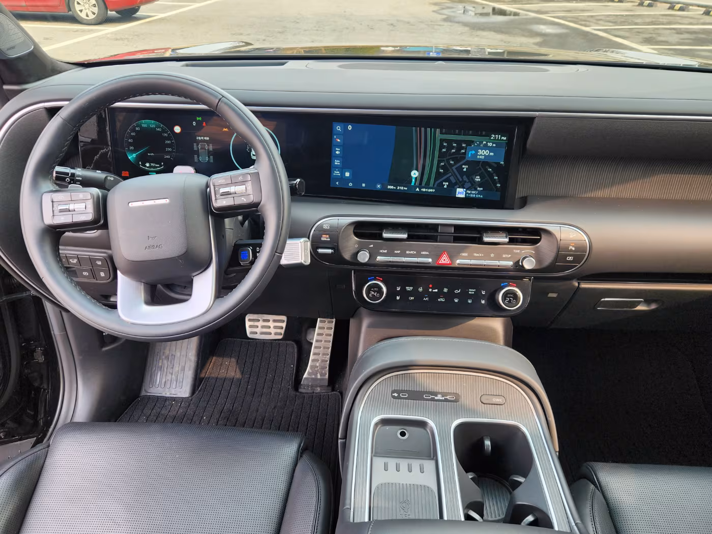 팰리세이드 하이브리드의 대시 보드와 계기판. /진상훈 기자
