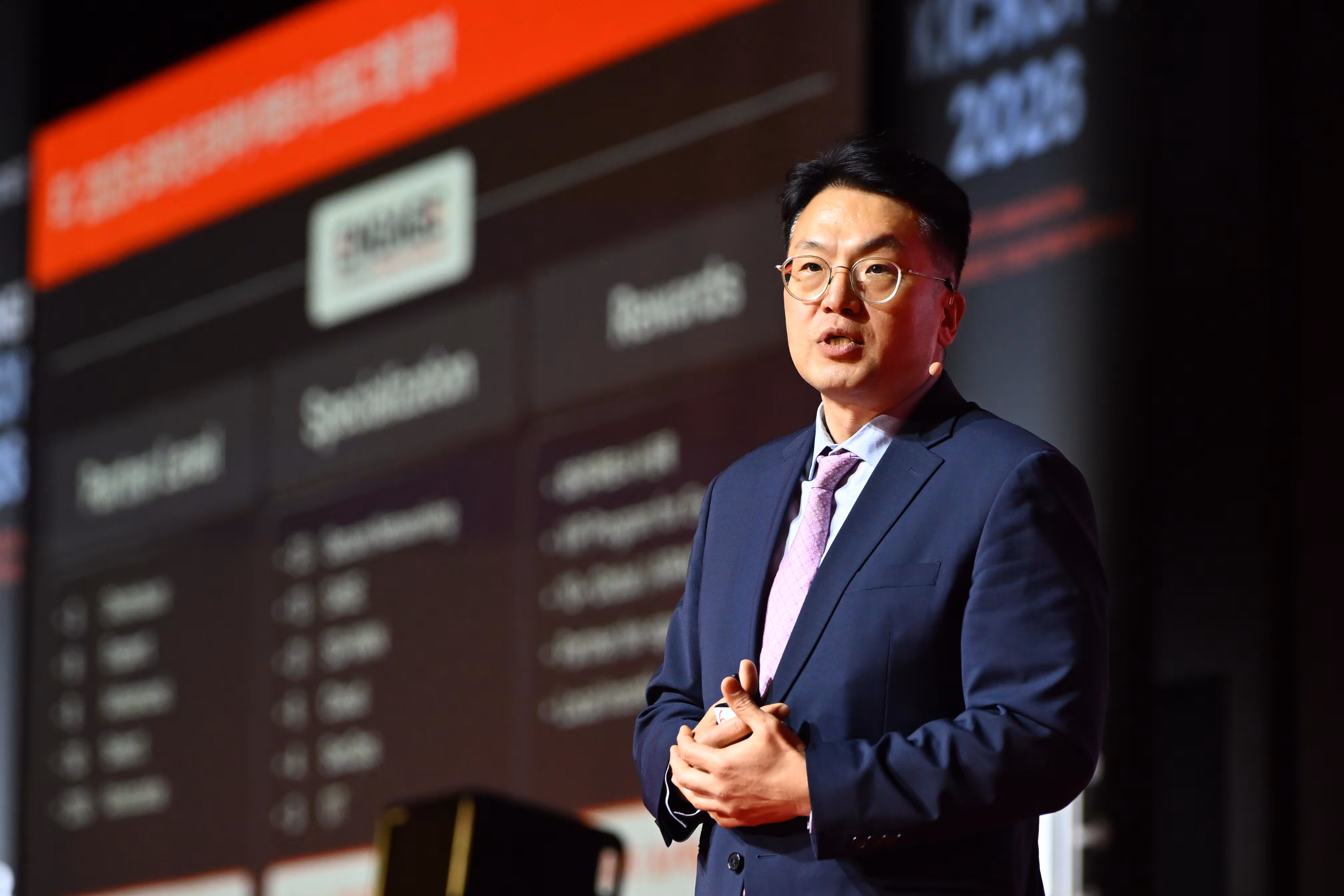 김성태 포티넷코리아 상무가 지난 25일 그랜드 인터컨티넨탈 서울 파르나스에서 열린 ‘파트너 킥오프 2026'에서 발표하고 있다. / 포티넷코리아 제공