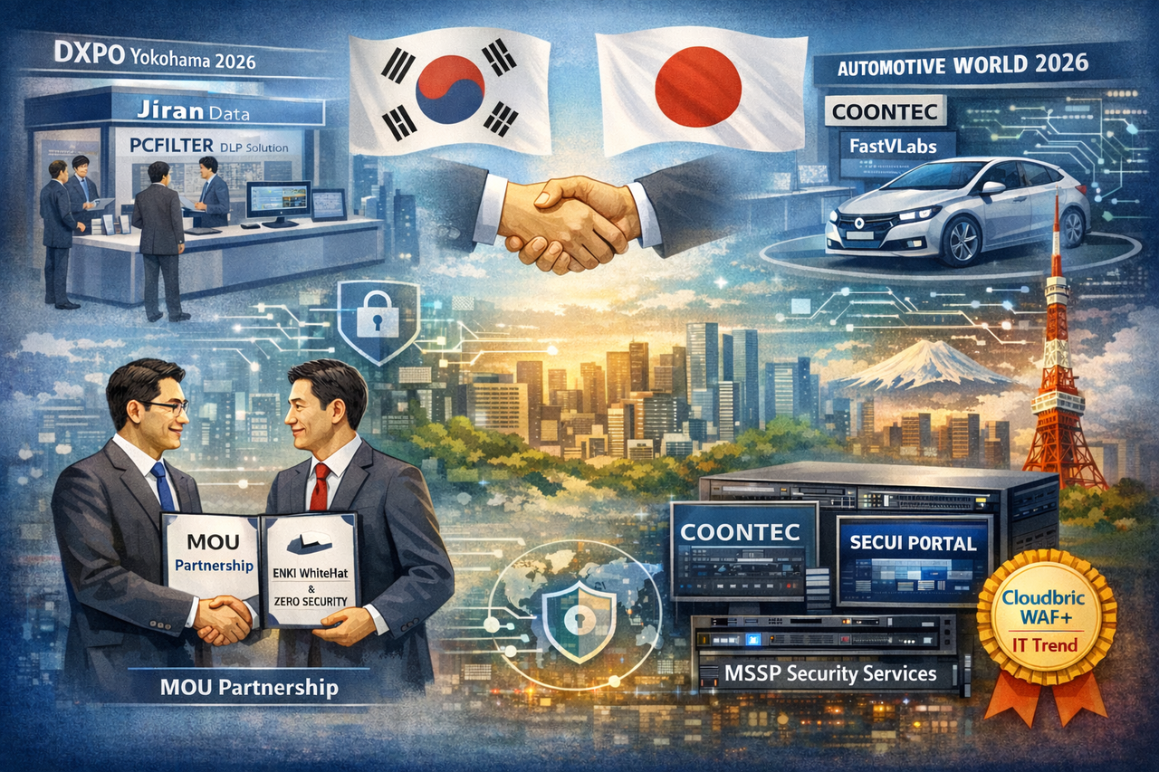 지란지교데이터, 쿤텍, 엔키화이트햇, 펜타시큐리티, 시큐아이 등 국내 보안기업들이 일본 시장 공략에 나선다. / 챗GPT 생성