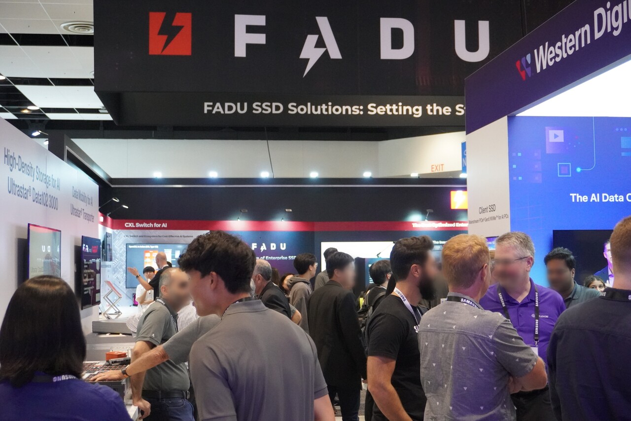 미국 실리콘밸리에서 열린 세계 최대 규모 반도체 전시회 ‘2024 FMS’에 참가한 파두(FADU) 부스 모습 / 파두