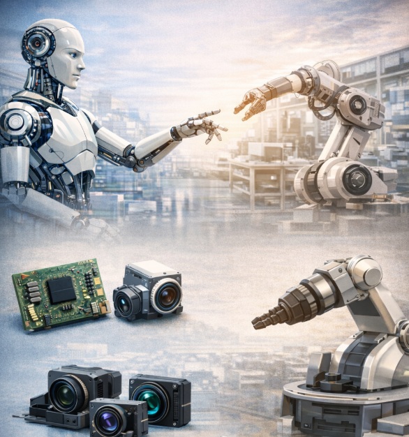 AI 로보틱스 시장이 본격화하면서 국내 전자부품 기업들이 로봇 부품 사업을 정조준하고 있다. / 챗GPT