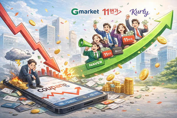 국내 이커머스 동향 풍자 이미지. / 챗GPT