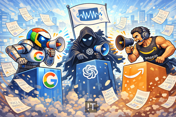 음성 인터페이스를 중심으로 AI 경쟁 구도가 재편되고 있다. / 챗GPT 생성