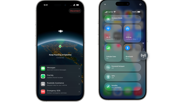 아이폰 위성 기능 [사진: 애플]