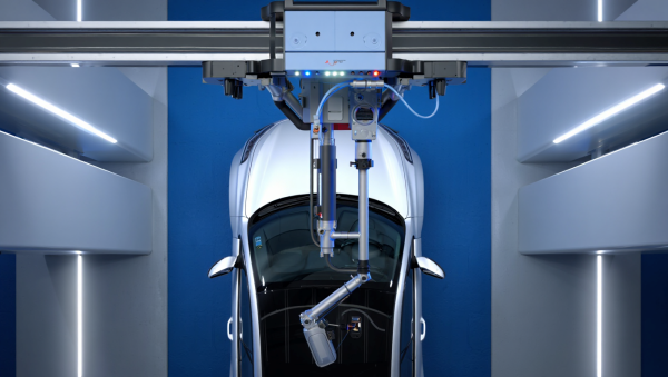 중국의 천장 레일 기반 충전 시스템은 단순하지만 실용적인 혁신이다. [사진: Reve AI]