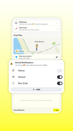 스냅챗이 도착 알림 기능을 도입했다. [사진:스냅챗]