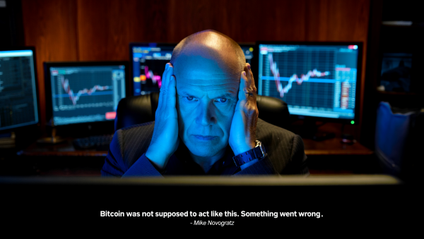 비트코인이 최근 급락하자 유명 투자자 마이크 노보그라츠가 당황했다 [사진: Reve AI]