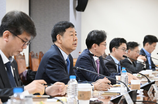 구윤철 부총리 겸 재정경제부 장관이 13일 서울 중구 은행연합회에서 열린 시장상황 점검회의를 주재하고 있다. [사진: 연합뉴스]