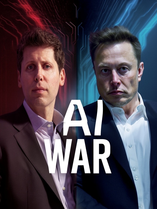샘 알트먼 오픈AI CEO와 일론 머스크 테슬라 CEO가 AI 전반에 대해 대립하고 있다 [사진: Reve AI]