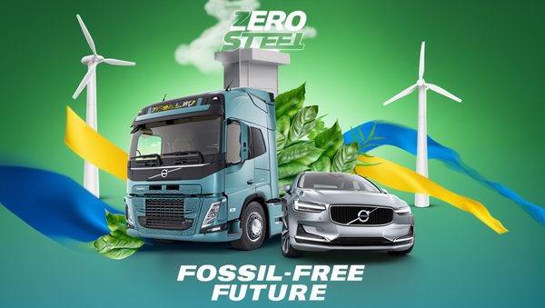 스웨덴이 볼보를 비롯 국영 광산 기업과 협력해  화석연료 제로 철강을 생산한다. [사진: Reve AI]