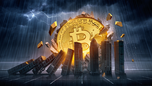 비트코인이 1억원 밑으로 하락하는 치명적인 폭락장세가 연출됐다. [사진: Reve Ai]