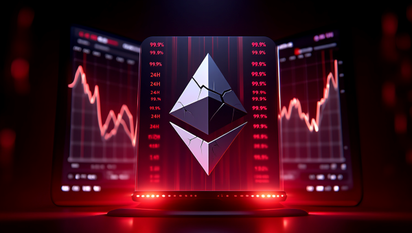 이더리움의 하락세는 단순한 시장 조정이 아니라 창업자 매도와 맞물려 심리적 불안감을 증폭시키고 있다 [사진: Reve AI]