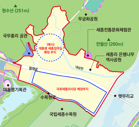 &nbsp;   Map of the National Symbol Zone. Provided by the National Agency for Administrative City Construction.