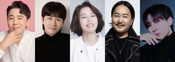 왼쪽부터 방송인 붐, 코미디언 이용진, 정이랑, 가수 조째즈, 서은광. (사진=tvN 제공)