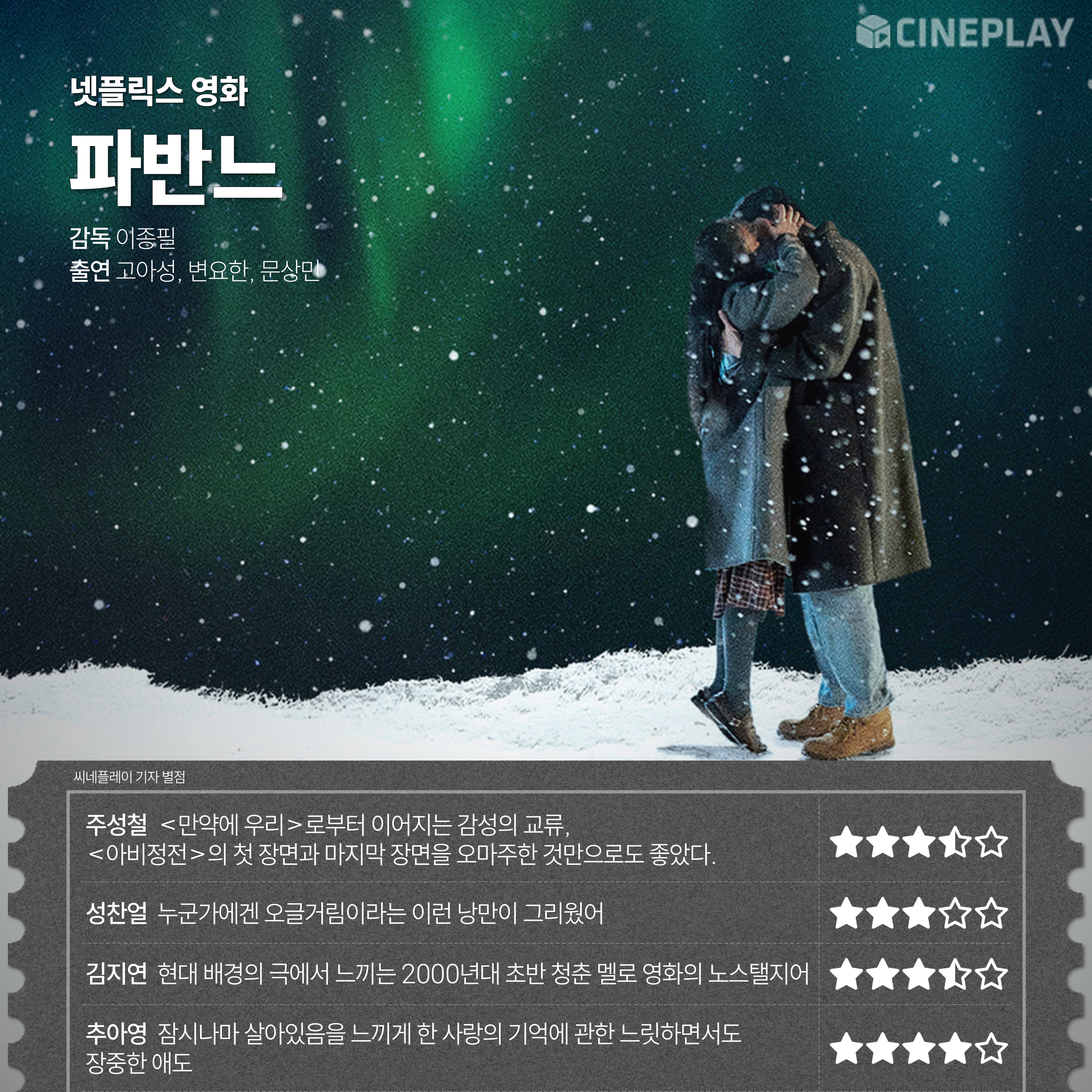 넷플릭스 영화 〈파반느〉 씨네플레이 기자 별점