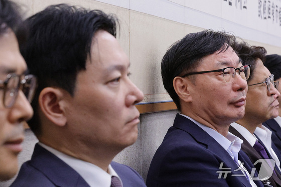 Former Gyeonggi Province Vice Governor for Peace Lee Hwa-young (right) appears in the witness stand alongside Park Sang-yong, then a professor at the Ministry of Justice Training Institute who investigated her North Korea fund transfer case, during a parliamentary audit of the Ministry of Justice and other agencies held at the National Assembly\'s Legislation and Judiciary Committee in Yeouido, Seoul, on October 14 last year 2025.10.14 / News1