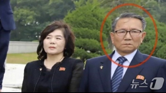 A photo of Chang Kom-chol, former director of the United Front Department, taken at the scene during the Panmunjom meeting between the leaders of South Korea, North Korea, and the U.S. on June 30, 2019 / Capture from YouTube channel \