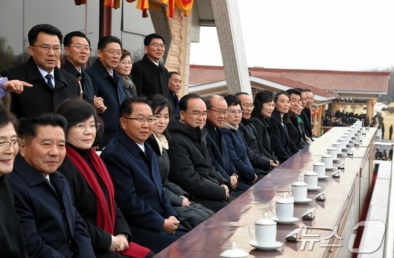 The Rodong Sinmun, the official newspaper of North Korea\'s Workers\' Party, reported that the national inter-province equestrian competition commemorating International Women\'s Day was held at the Mirim Equestrian Club in the capital, Pyongyang / Rodong Sinmun