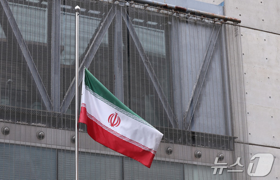 On Monday, a flag at half-mast is displayed at the Embassy of the Islamic Republic of Iran in Yongsan-gu, Seoul 2026.3.2 / News1