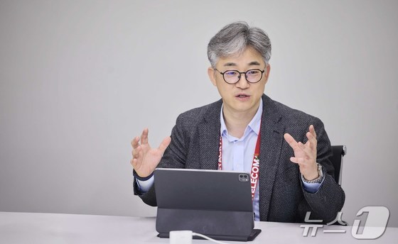Jeong Seok-geun, Chief Technology Officer (CTO) of SK Telecom, speaks at a briefing held on Wednesday during Mobile World Congress (MWC) 2026 / News1