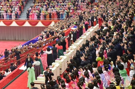 The Rodong Sinmun, the official newspaper of North Korea\'s Workers\' Party, reported on Monday that a performance commemorating International Women\'s Day was held at the Pyongyang Gymnasium on the previous day. Kim Jong Un, the Party\'s General Secretary, attended the performance with his wife, Ri Sol-ju, and his daughter, Ju Ae / Rodong Sinmun