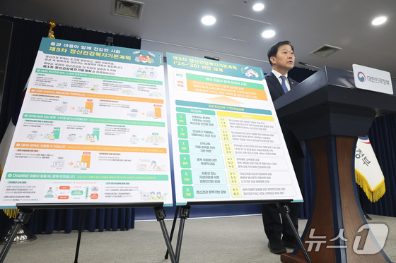 Lee Hyung-hoon, second vice minister of Health and Welfare, speaks during a pre-briefing on the third Basic Plan for Mental Health Welfare at the Government Complex in Asia, on March 27, 2026. / Courtesy of News1