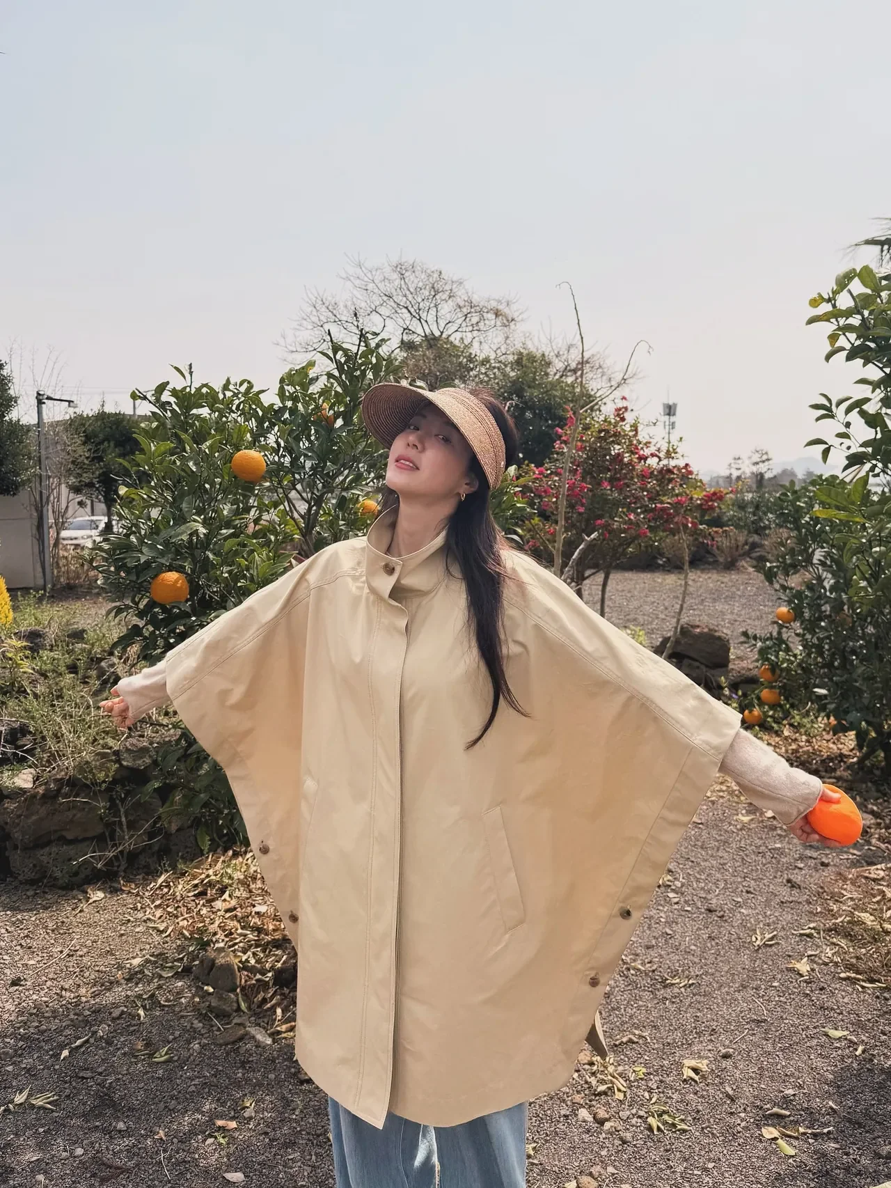 Spring Fashion Alert: How to Style a Beige Cape Coat Like Park Han-byeol