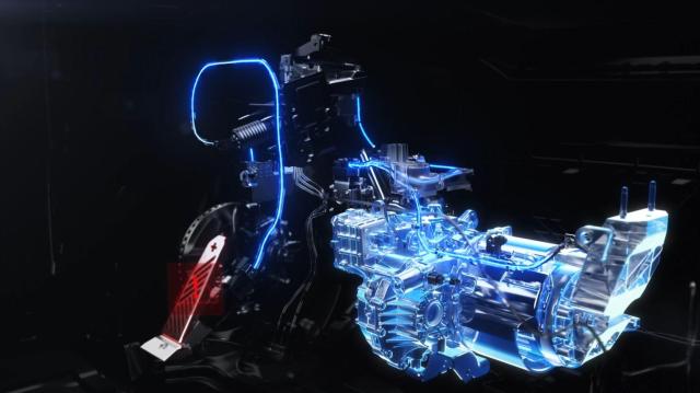 EV5에 탑재된 페달 오조작 안전 보조PMSA 기술이 작동돼 구동 모터 토크가 제한되는 장면사진현대차