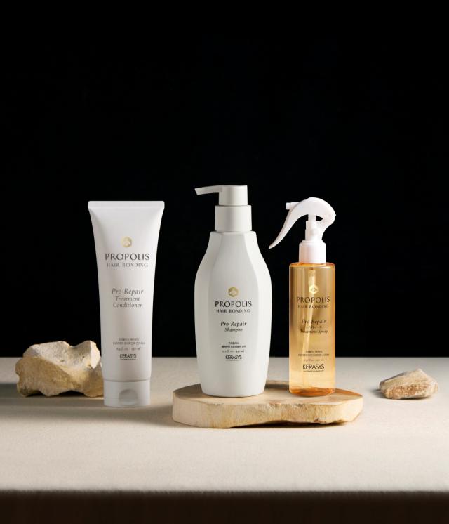 &nbsp;   Kerasys Propolis Hair-Bonding line, three products [Photo=Aekyung Corporation]
