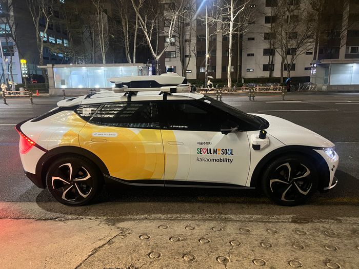 카카오모빌리티가 강남 일대에서 시범 운행 중인 자율주행 택시 