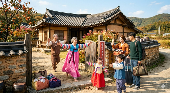 고향을 방문했을 때 부모님이 반갑게 맞이하는 명절 모습ⓒ