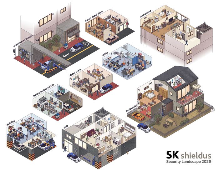 SK쉴더스X제이에이트(J-EIGHT) 공간별 맞춤형 일러스트ⓒSK쉴더스