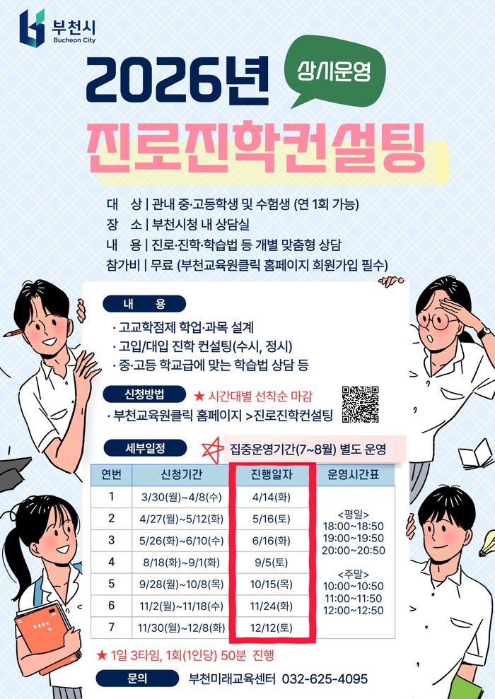 ‘2026년 진로진학컨설팅’ 모집 홍보 포스터ⓒ부천시제공