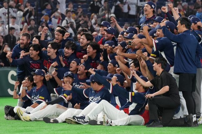 WBC 2라운드(8강)에 진출한 한국 야구대표팀. ⓒ AP=뉴시스