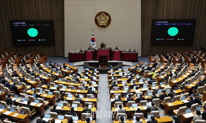 31일 오후 서울 여의도 국회 본청에서 국회 본회의가 열리고 있다. ⓒ데일리안 홍금표 기자