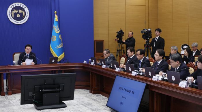 이재명 대통령이 12일 청와대에서 열린 수석보좌관회의에서 발언하고 있다.ⓒ뉴시스